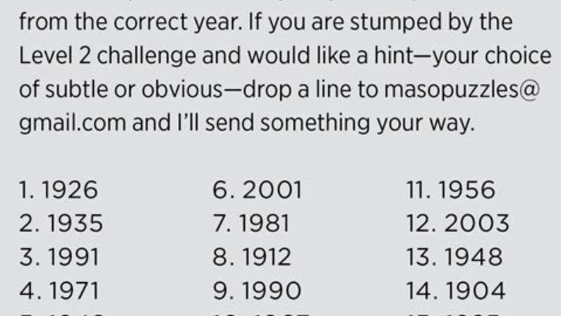 Solution to Time Capsules Quiz