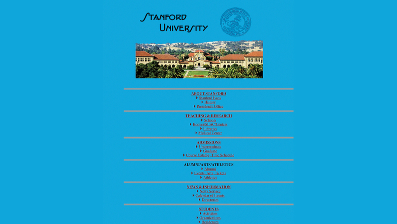 The Very Blue Debut of stanford.edu