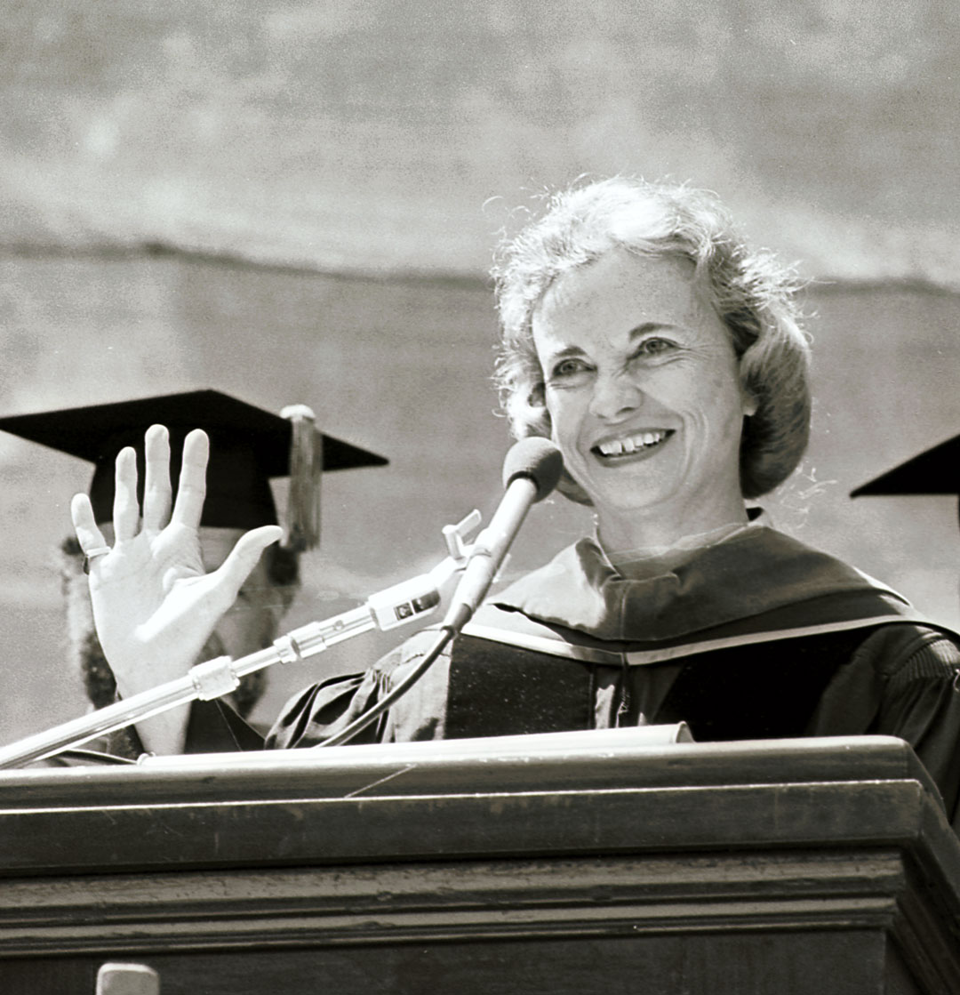 Sandra Day O'Connor standing at a podium