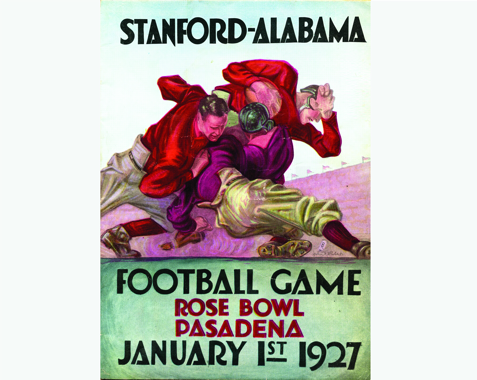 A poster from the 1927 Rose Bowl game