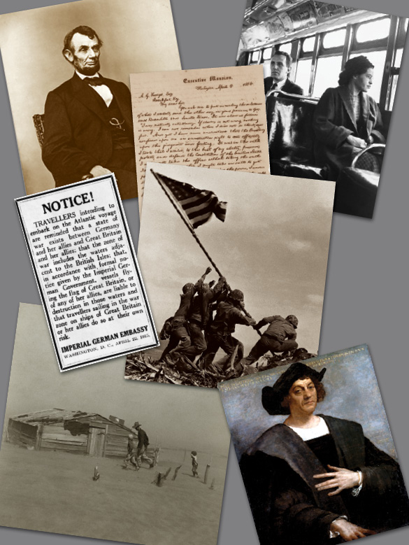 A collage of historial photos