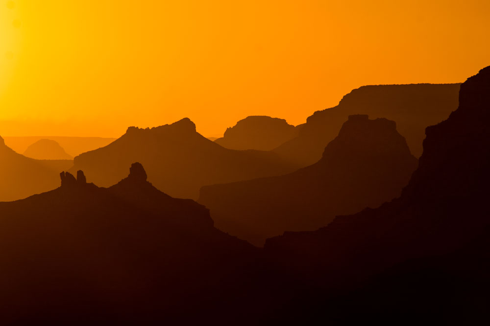 Sunset view of the Grand Canyon.