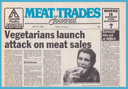 Meat Trades Journal front page newspaper.