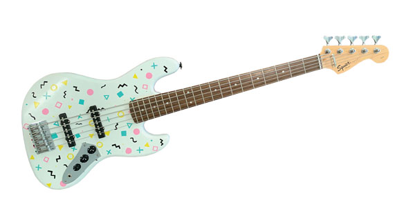Photo of a decorated guitar.