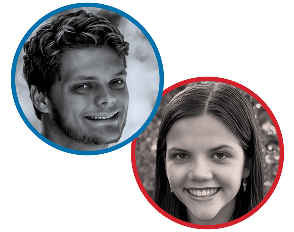 Headshots of Logan Berrzins and Jenna Reed