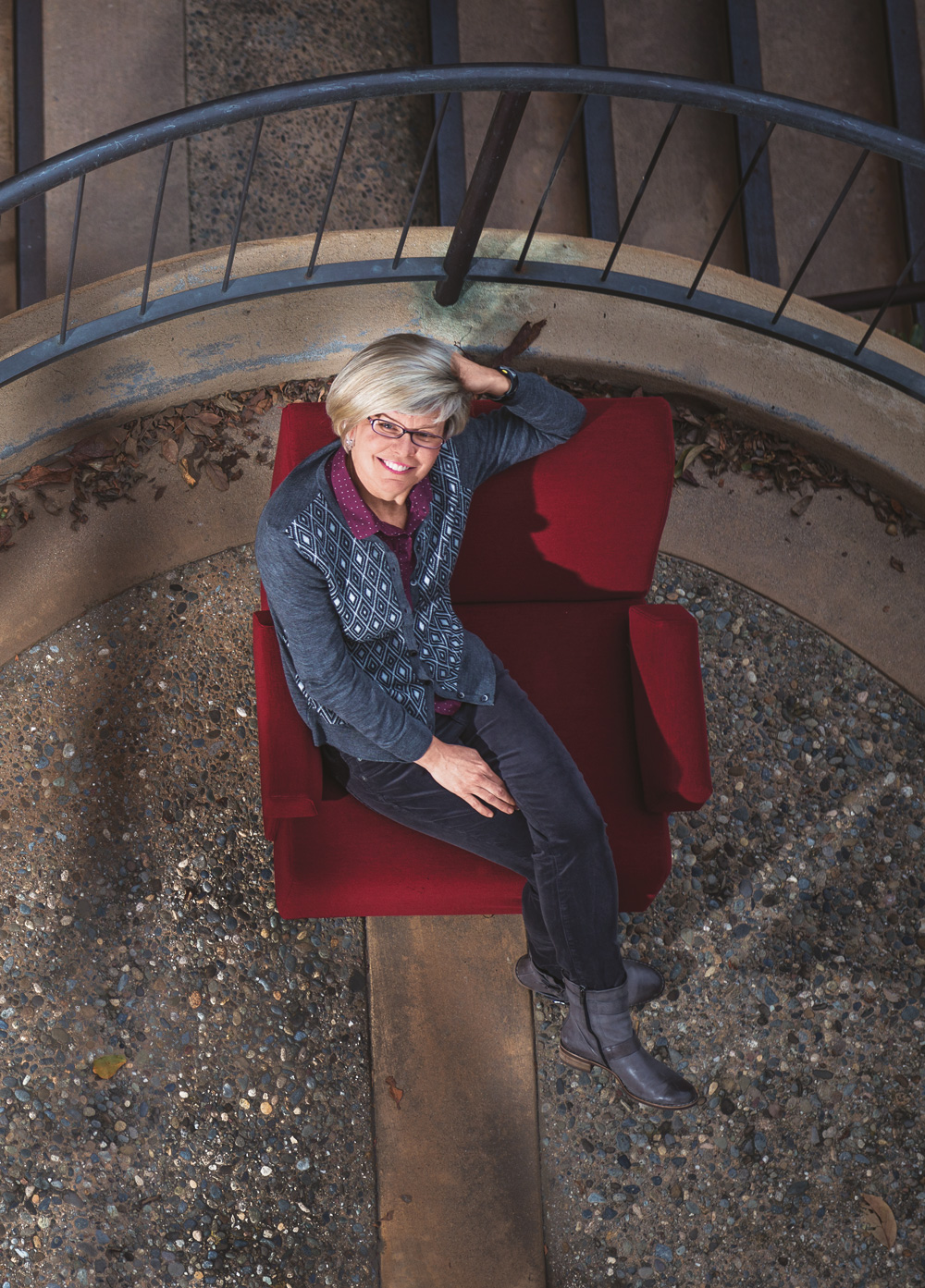 Shelley Correll sitting on a chair