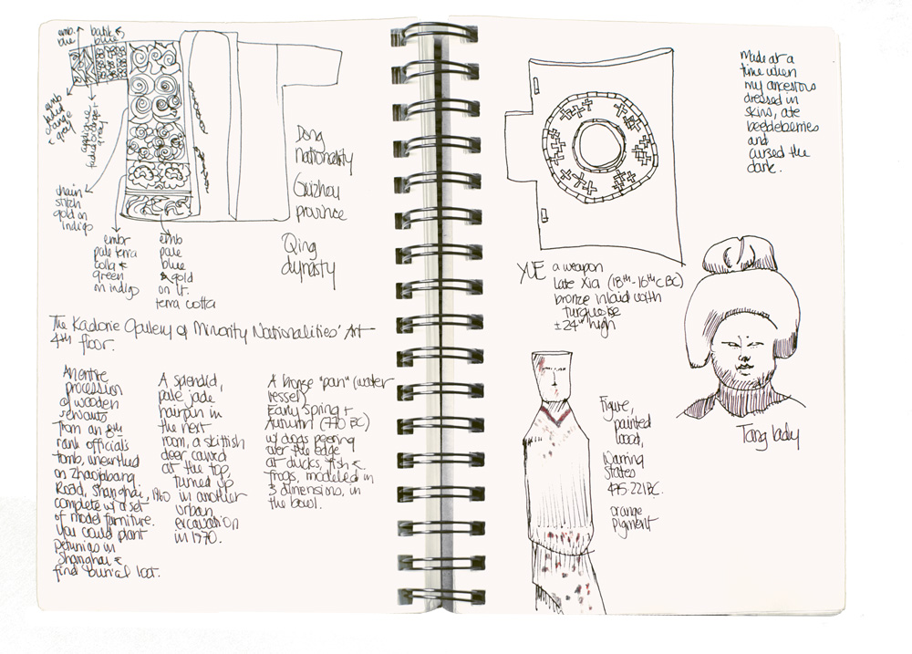 Sketches in a journal