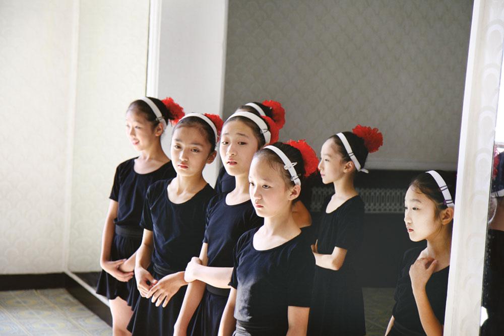 Korean girls in a dance class