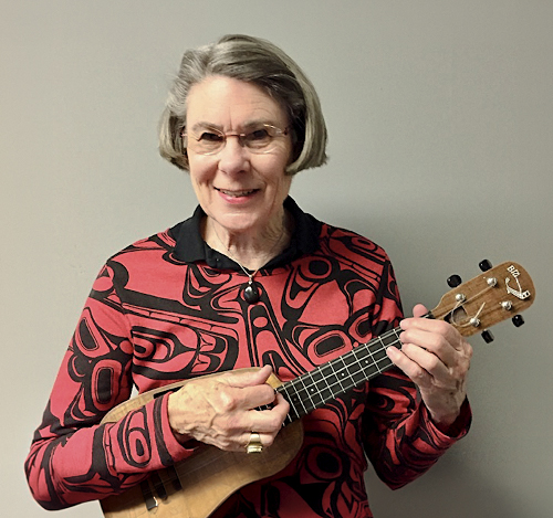 Nancy Piver playing the ukelele