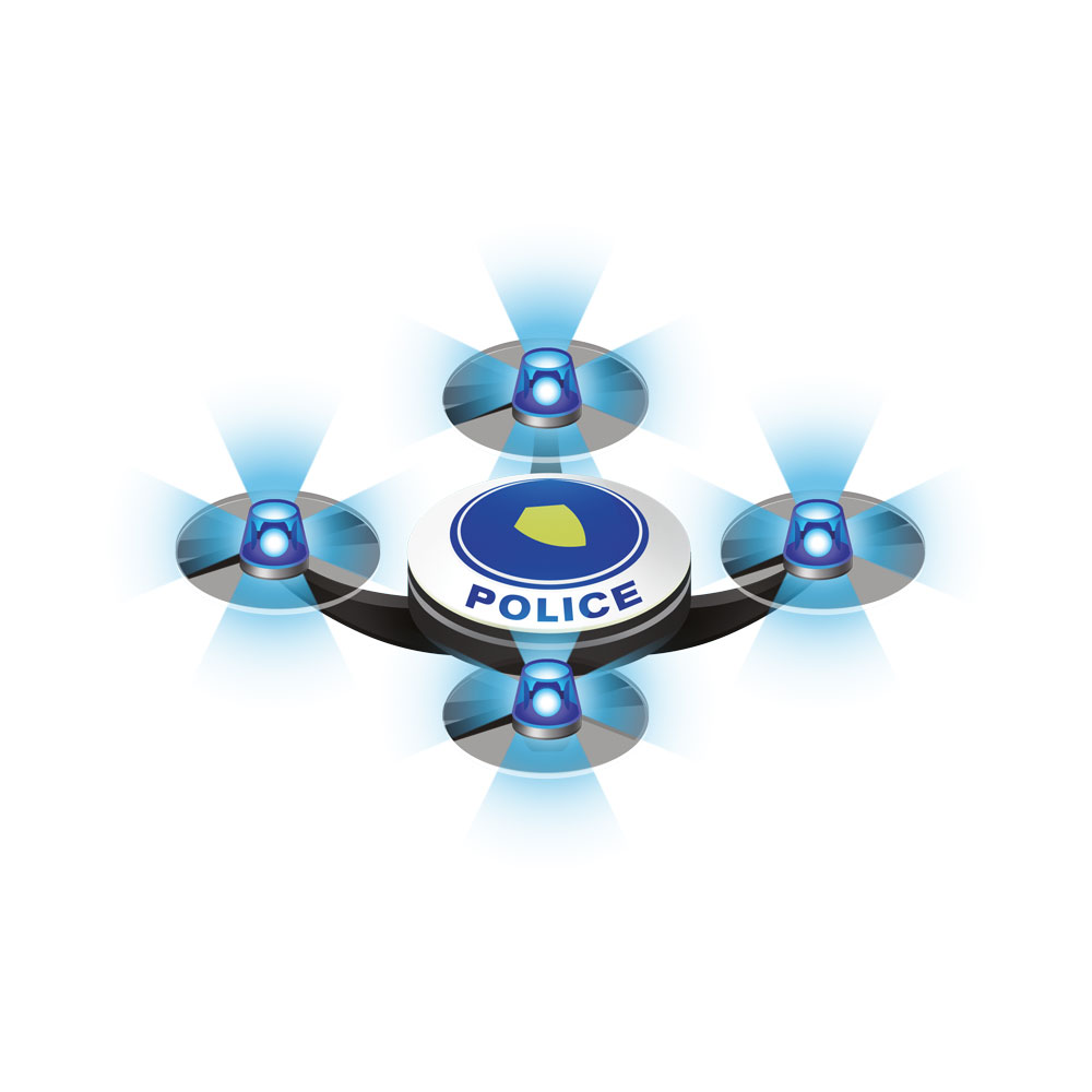 An illustration of a police drone