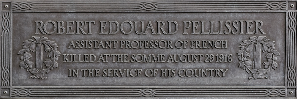 A plaque to Robert Edouard Pellisier for serving his country